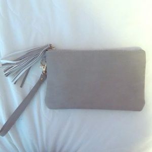 Grey Suede Wristlet with built in charger